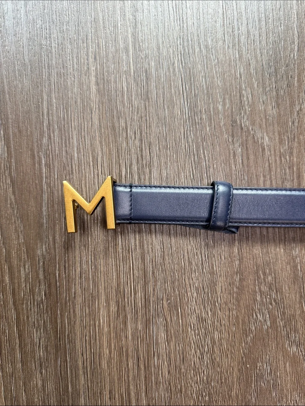 Marella 🇮🇹 M Letter Buckle Leather Belt - Blue